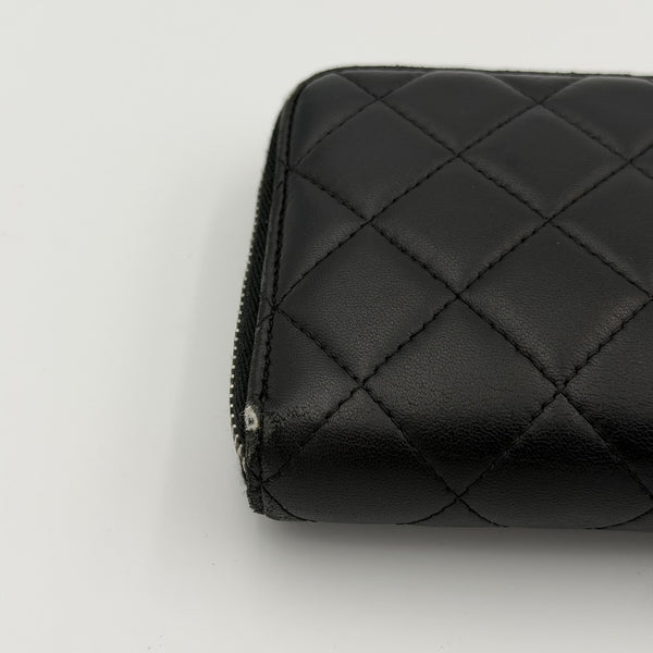 2011 Chanel CC Matelasse Lambskin Black Leather Long Zip Wallet