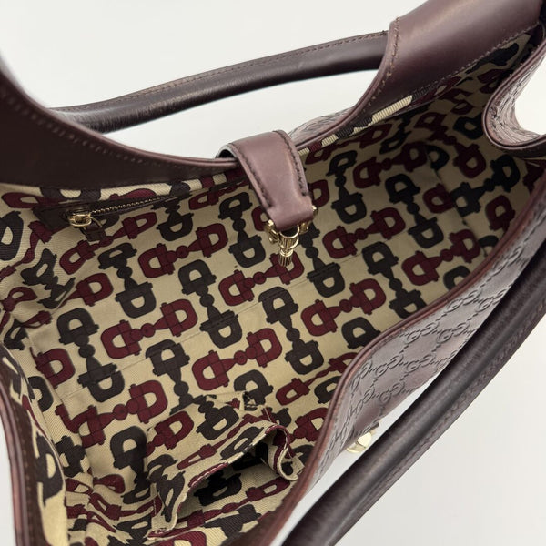 Gucci Guccissima Jackie Leather Brown Shoulder Bag