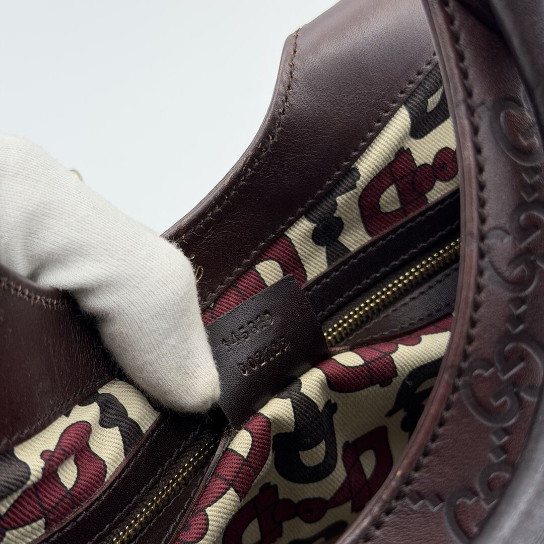 Gucci Guccissima Jackie Leather Brown Shoulder Bag