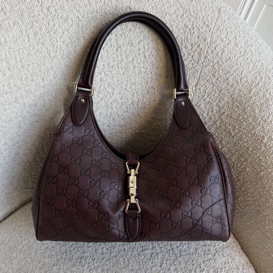 Gucci Guccissima Jackie Leather Brown Shoulder Bag
