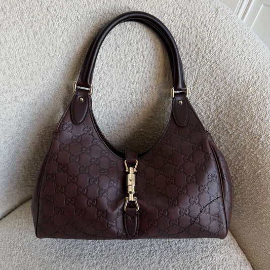 Gucci Guccissima Jackie Leather Brown Shoulder Bag