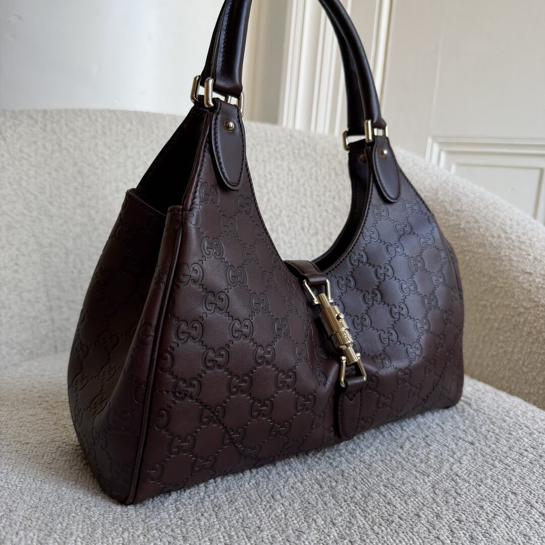 Gucci Guccissima Jackie Leather Brown Shoulder Bag