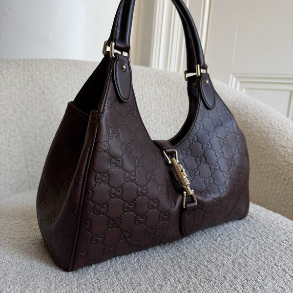 Gucci Guccissima Jackie Leather Brown Shoulder Bag