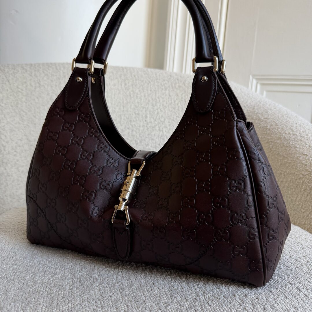 Gucci Guccissima Jackie Leather Brown Shoulder Bag