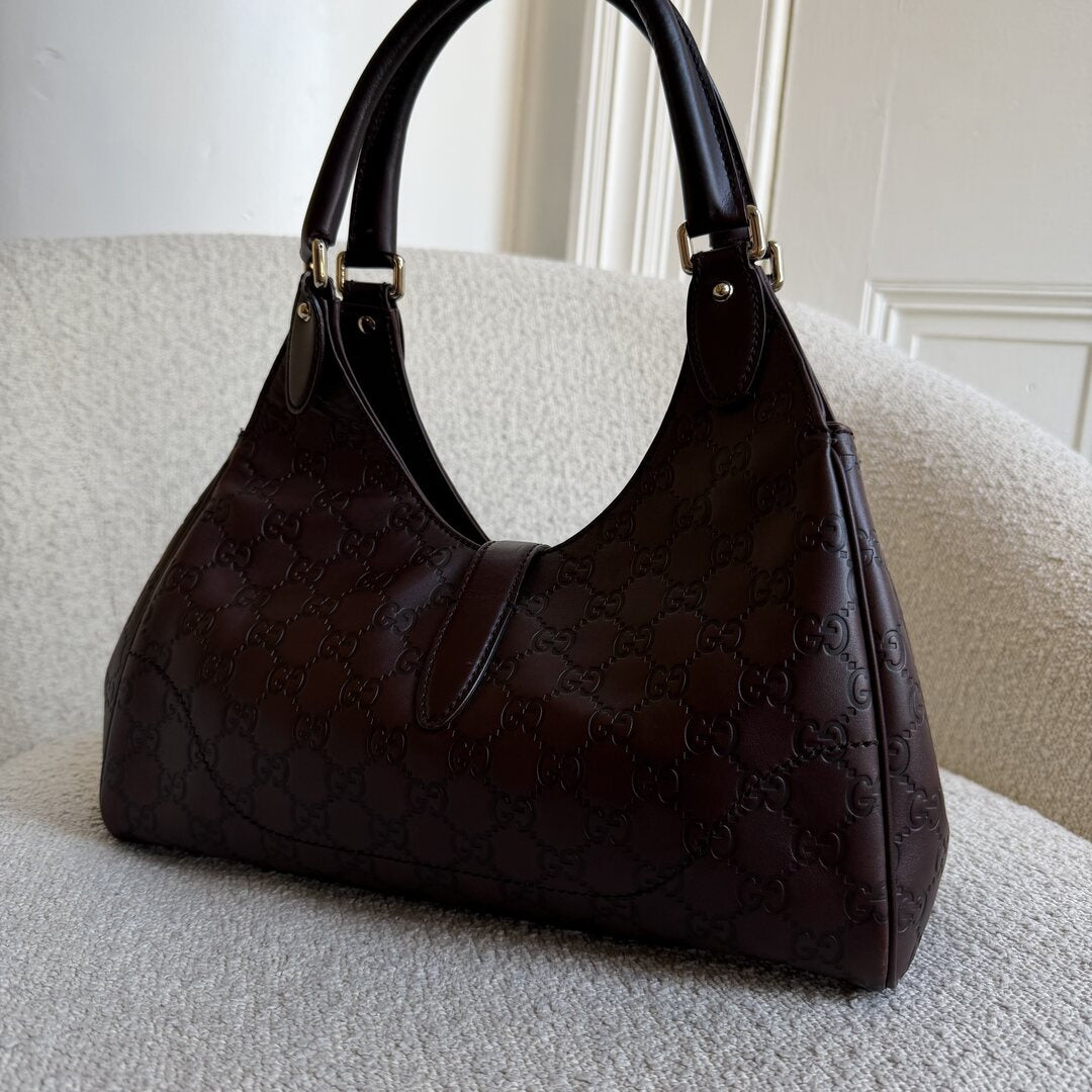 Gucci Guccissima Jackie Leather Brown Shoulder Bag