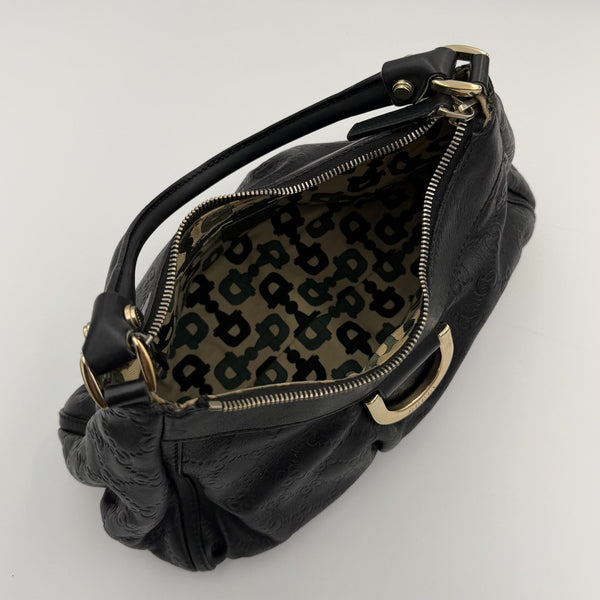 Gucci Guccissima Abbey Leather Black Shoulder Bag