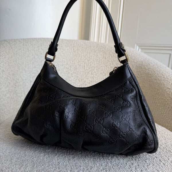 Gucci Guccissima Abbey Leather Black Shoulder Bag