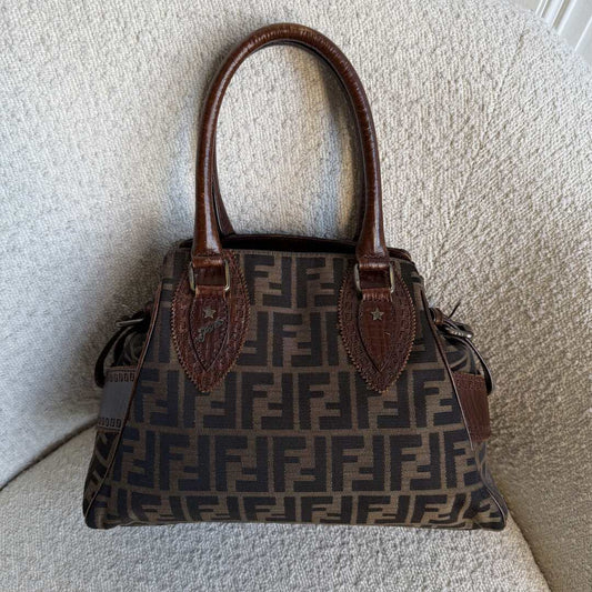 Fendi Zucca Canvas Du Jour Brown Handbag