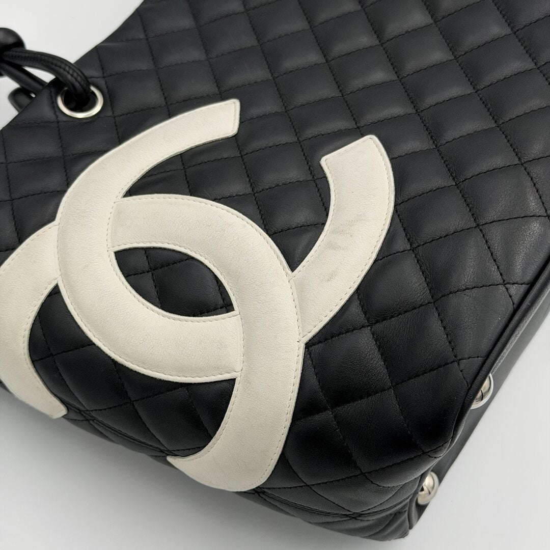 2005 Chanel Cambon Quilted Black Tote Bag