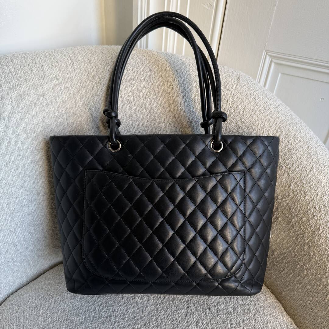 2005 Chanel Cambon Quilted Black Tote Bag