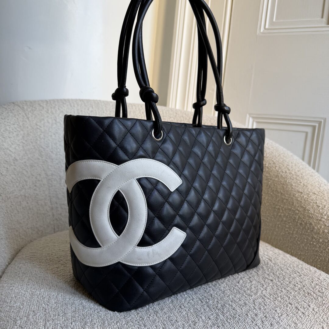 2005 Chanel Cambon Quilted Black Tote Bag