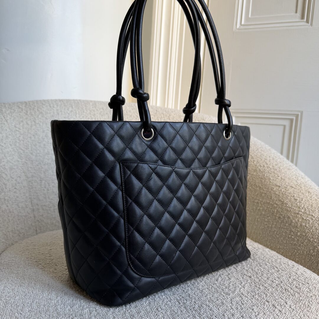 2005 Chanel Cambon Quilted Black Tote Bag