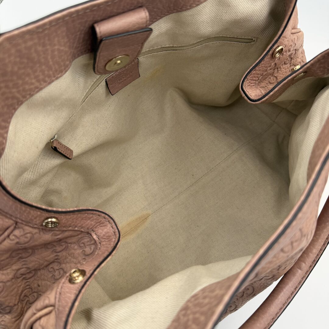 Gucci Guccissima Sukey Leather Pink Tote Bag