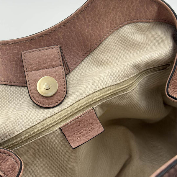 Gucci Guccissima Sukey Leather Pink Tote Bag
