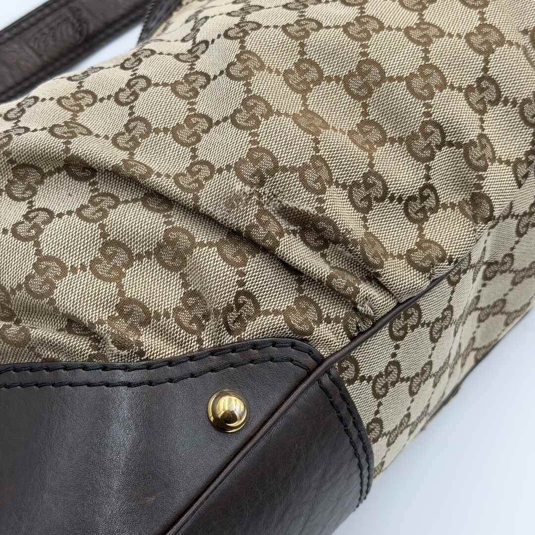 Gucci GG Canvas Jockey Hobo Brown Shoulder Bag