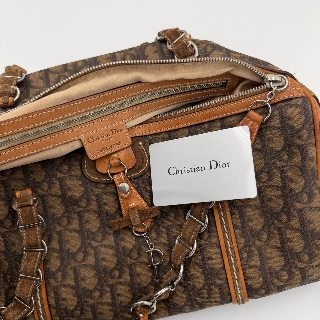 2006 Dior Romantique Trotter Brown Shoulder Bag