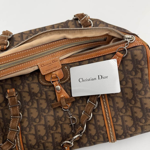 2006 Dior Romantique Trotter Brown Shoulder Bag