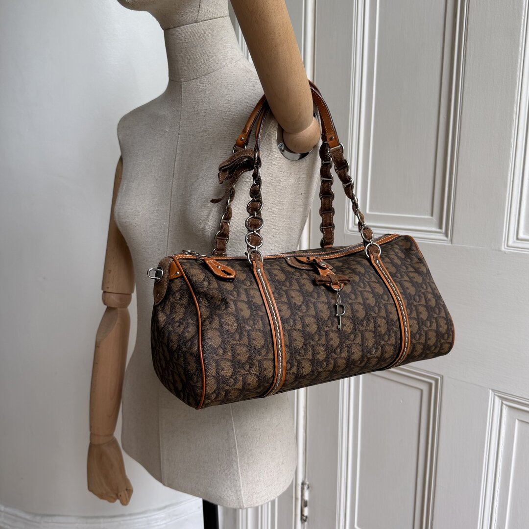 2006 Dior Romantique Trotter Brown Shoulder Bag