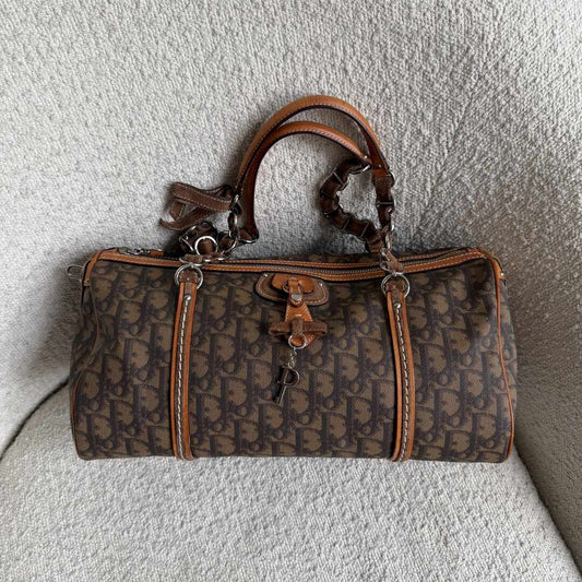 2006 Dior Romantique Trotter Brown Shoulder Bag