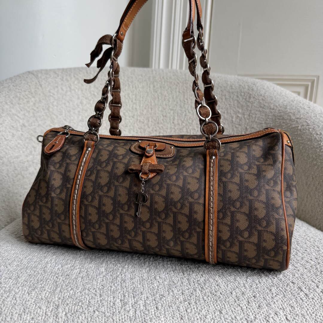2006 Dior Romantique Trotter Brown Shoulder Bag