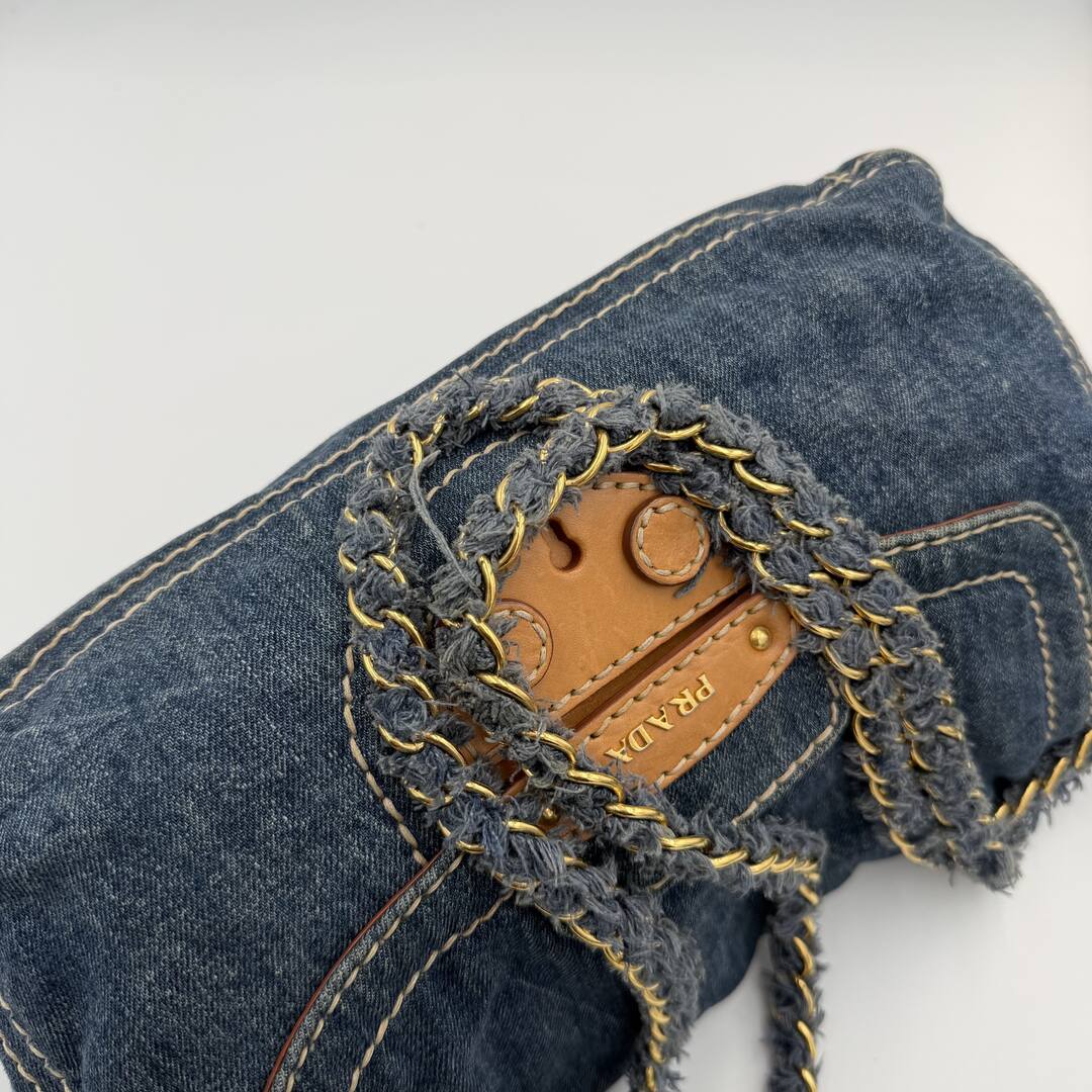 Prada Denim Blue Flap Shoulder Bag