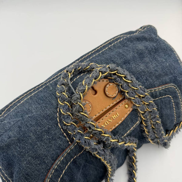 Prada Denim Blue Flap Shoulder Bag