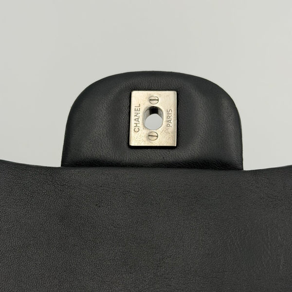 2011 Chanel CC Maxi Double Flap Patent Leather Black Shoulder Bag