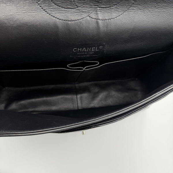 2011 Chanel CC Maxi Double Flap Patent Leather Black Shoulder Bag