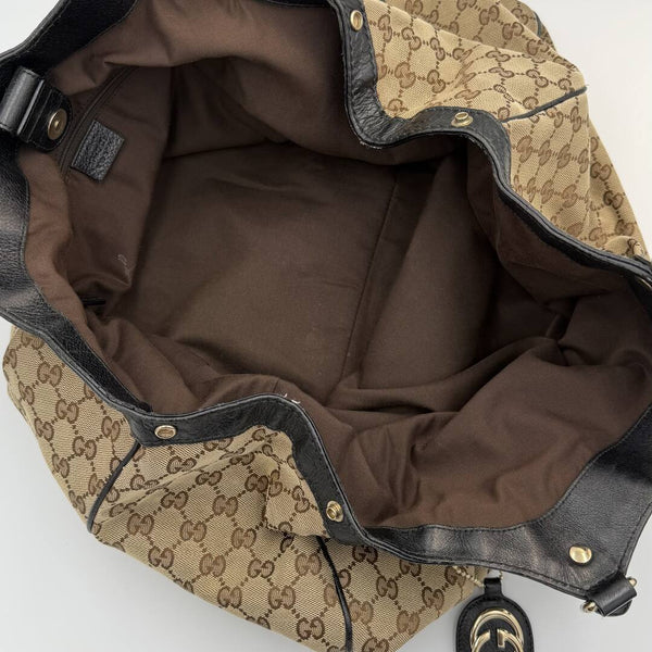 Gucci GG Canvas Sukey Black Large Tote Bag