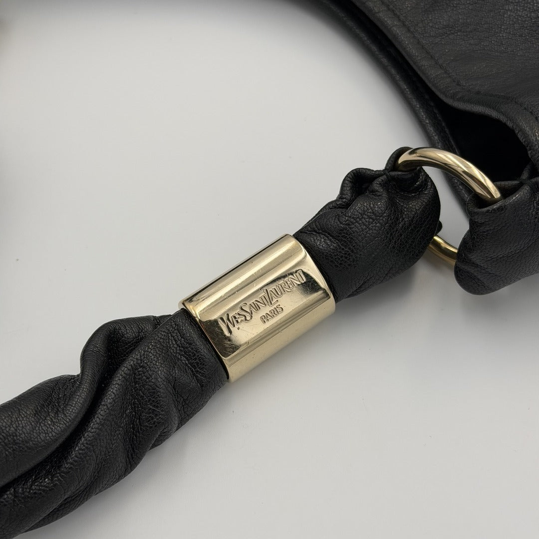 YSL Saint Tropez Leather Black Shoulder Bag