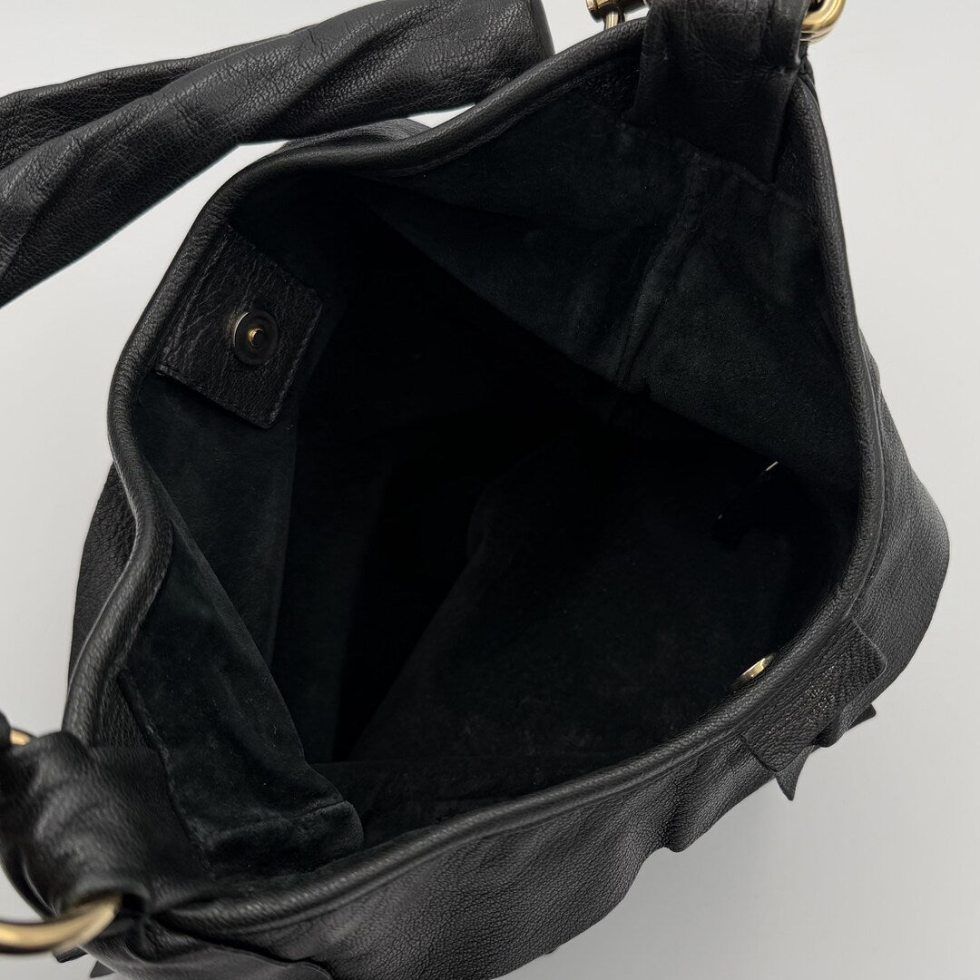 YSL Saint Tropez Leather Black Shoulder Bag