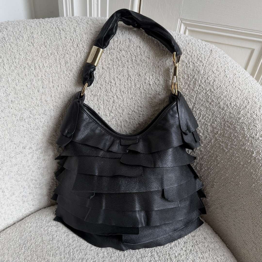 YSL Saint Tropez Leather Black Shoulder Bag