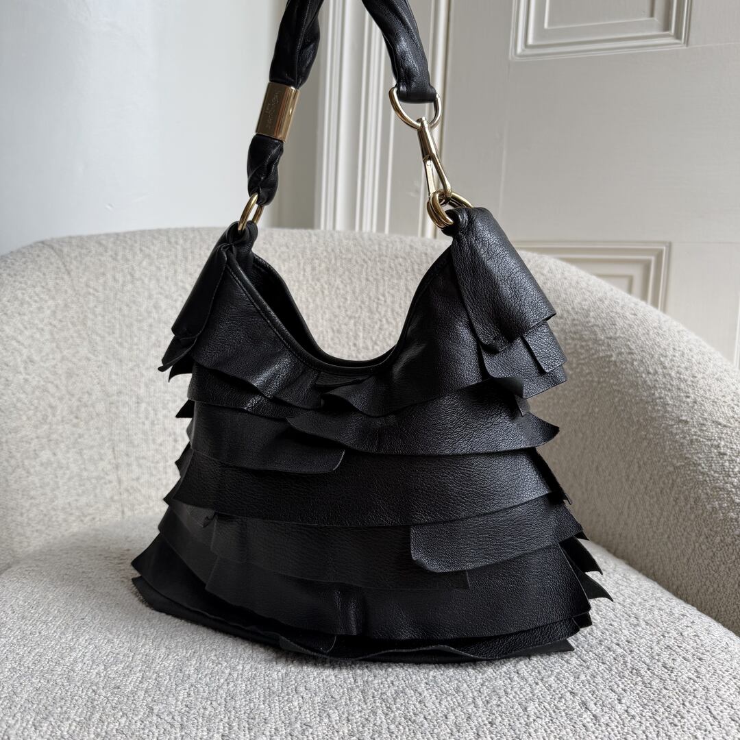 YSL Saint Tropez Leather Black Shoulder Bag
