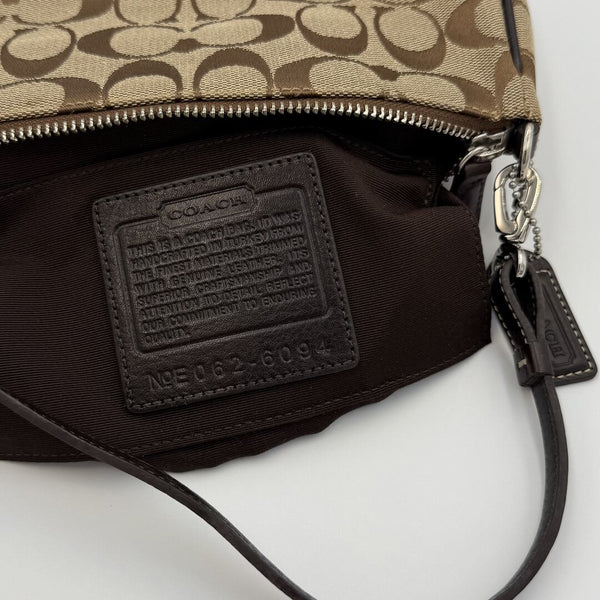 Coach Signature Demi Brown Shoulder Bag