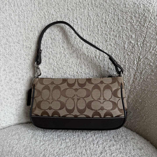 Coach Signature Demi Brown Shoulder Bag