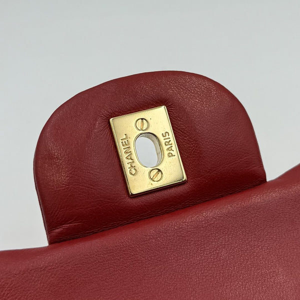 2015 Chanel Classic Jumbo Double Flap Red Shoulder Bag