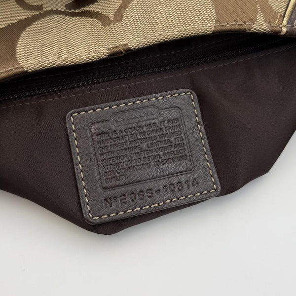 Coach Signature Hobo Buckle Brown Shoulder Bag