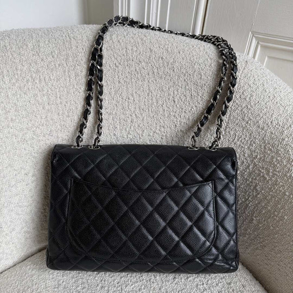 Chanel Classic Jumbo Caviar Flap Black Shoulder Bag