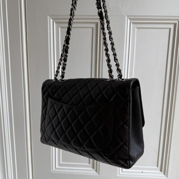 Chanel Classic Jumbo Caviar Flap Black Shoulder Bag