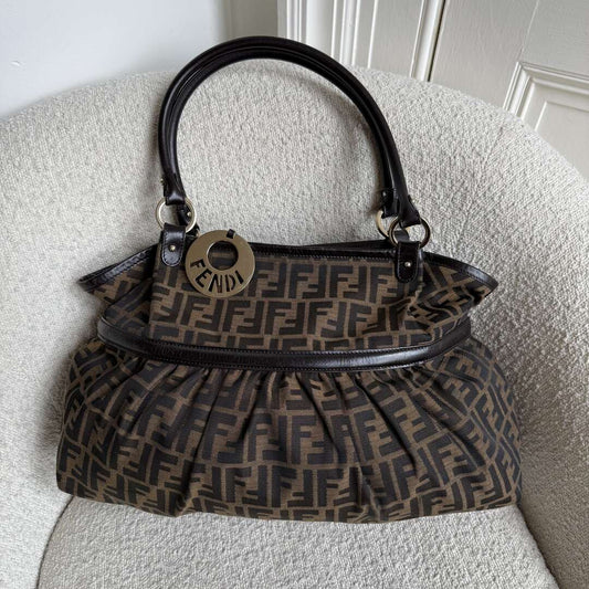 Fendi Zucca Charm Brown Tote Bag