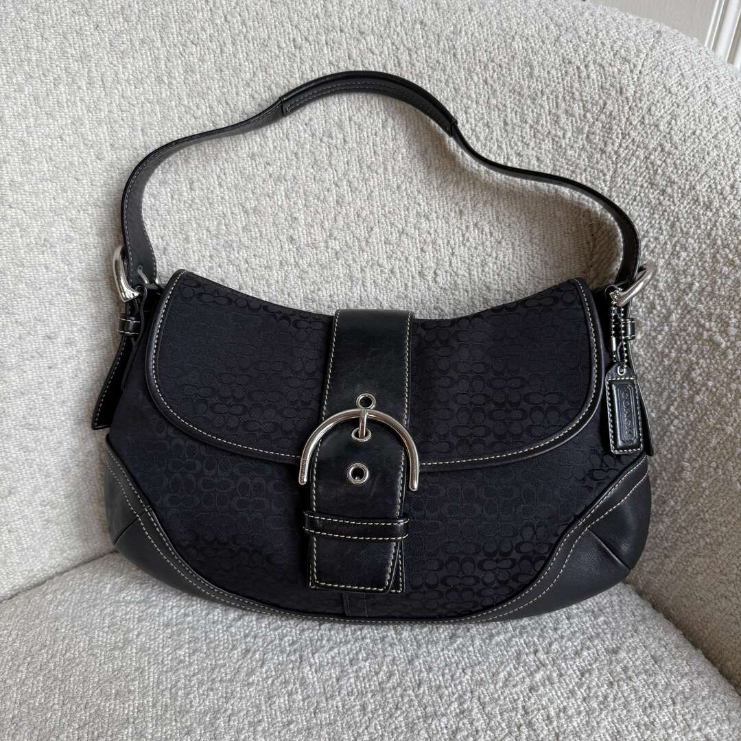 Rare Coach Mini Signature Soho Black Shoulder Bag