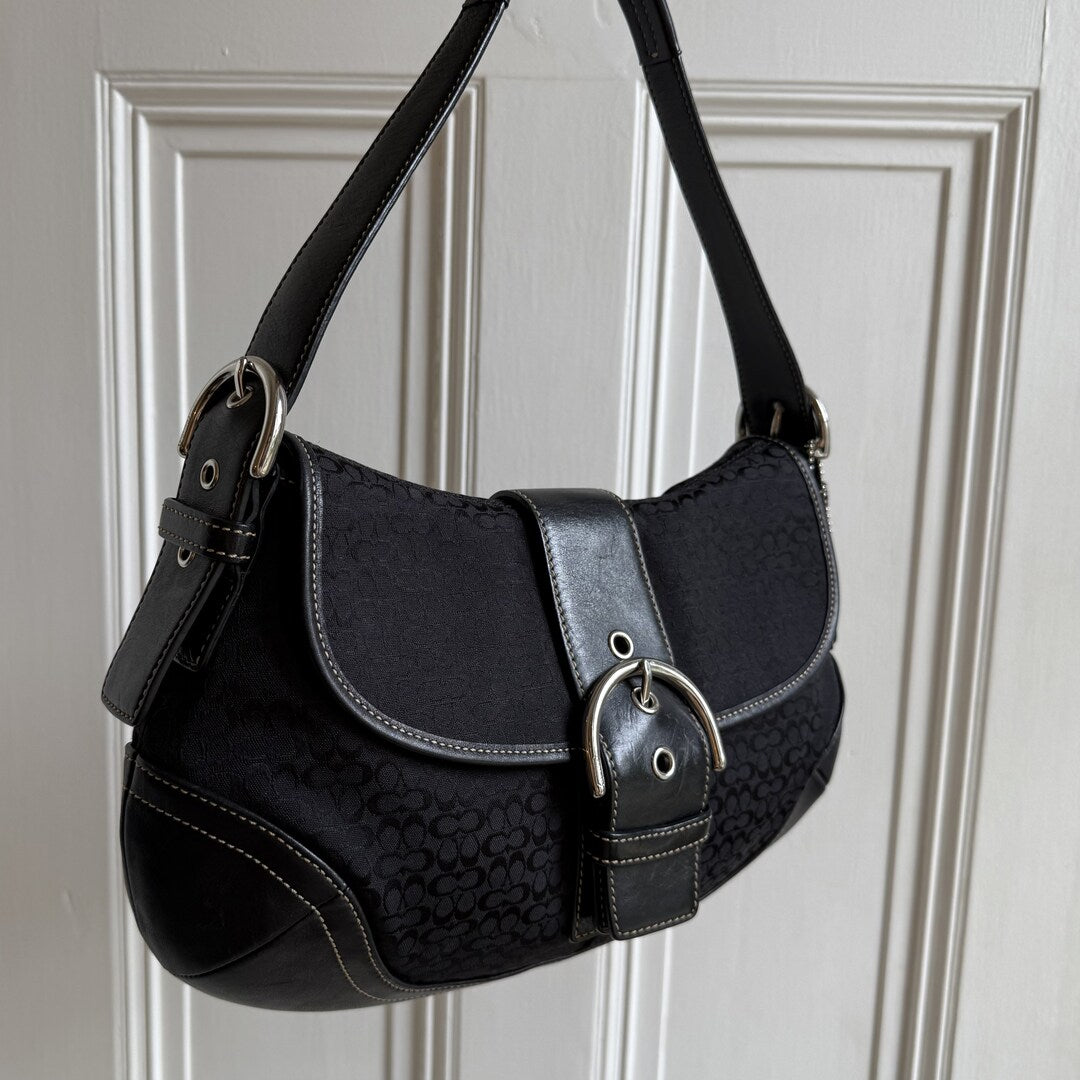 Rare Coach Mini Signature Soho Black Shoulder Bag