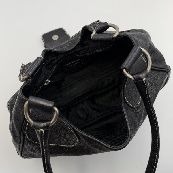 Prada Moon Leather Black Mini Shoulder Bag