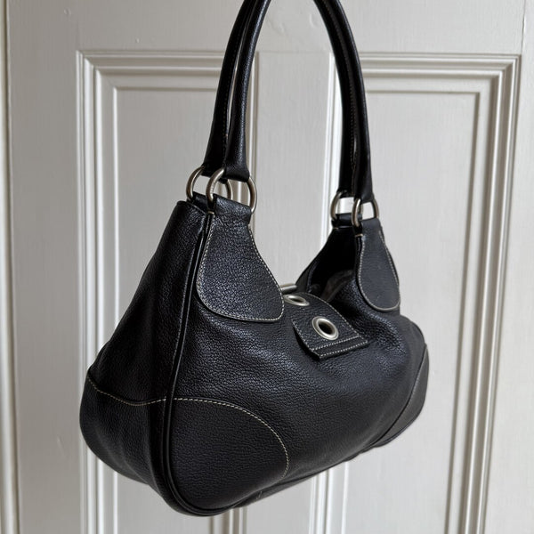 Prada Moon Leather Black Mini Shoulder Bag