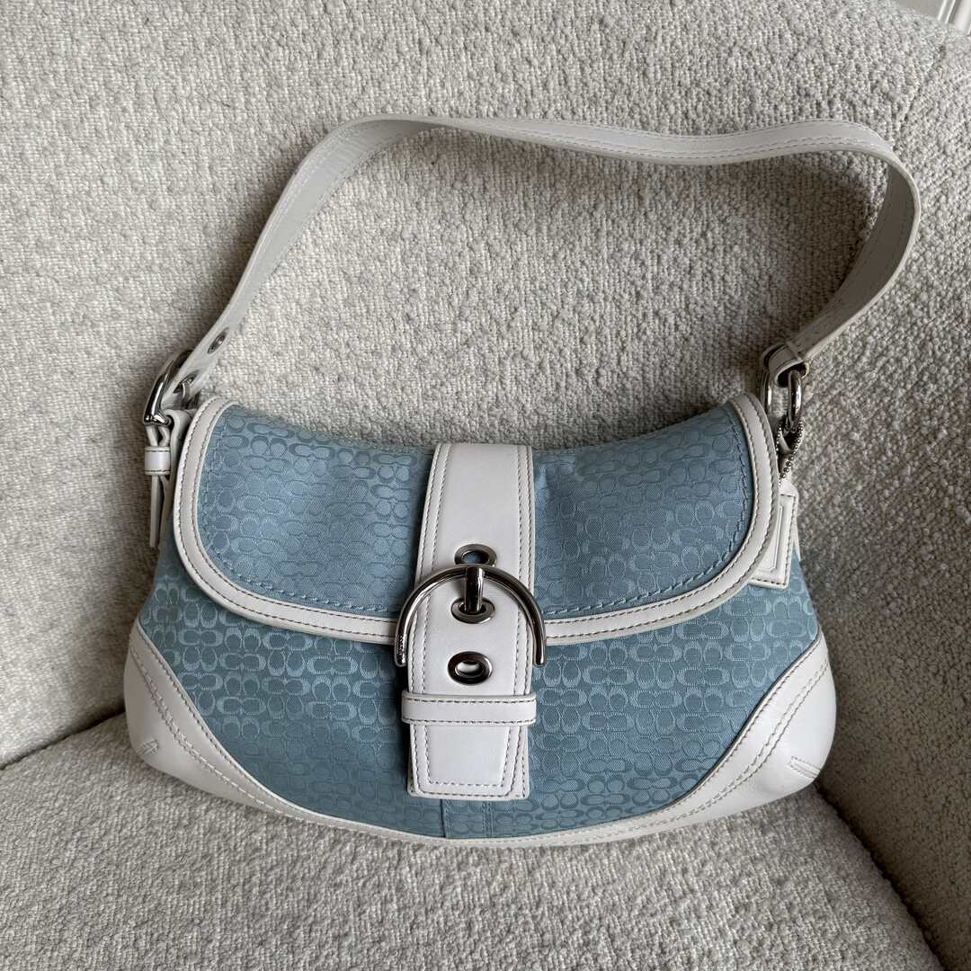 Rare Coach Soho Mini Signature Blue Shoulder Bag