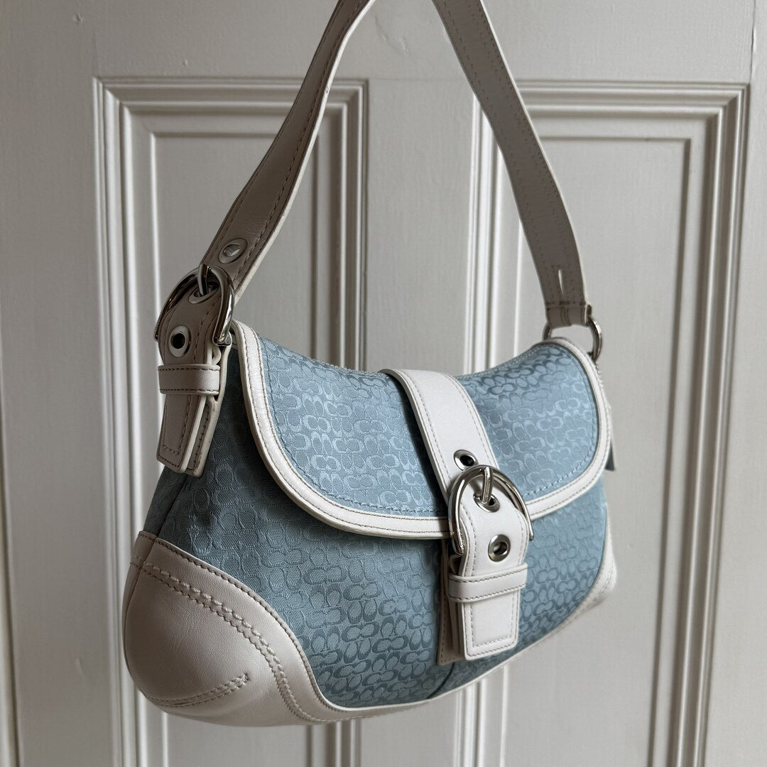 Rare Coach Soho Mini Signature Blue Shoulder Bag