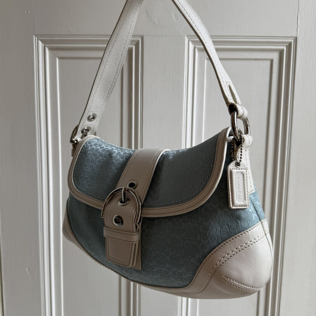 Rare Coach Soho Mini Signature Blue Shoulder Bag