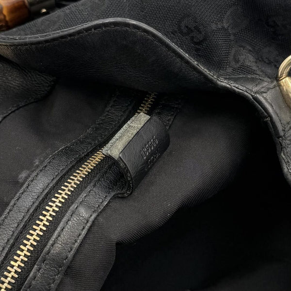 Gucci GG Canvas Indy Bamboo Black Handbag