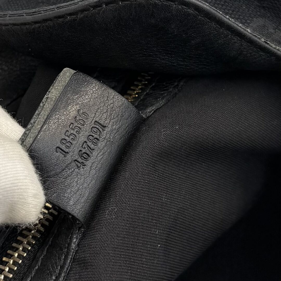 Gucci GG Canvas Indy Bamboo Black Handbag