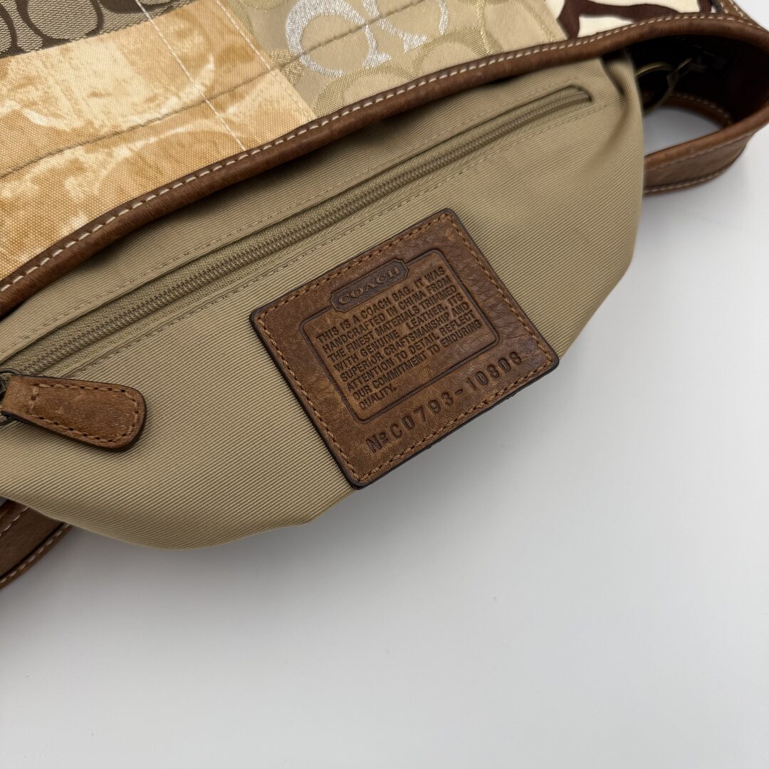 Coach Signature Cheetah Patchwork Hobo Shoulder Bag